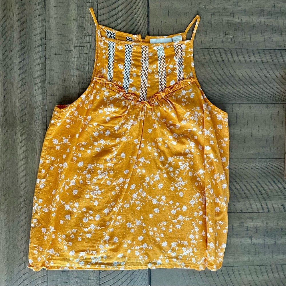 Maeve Floral Yellow Sleeveless Top